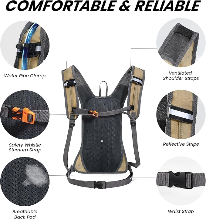 Nepest Hydration Pack Backpack for Women & Men, Lightweight Water Backpack