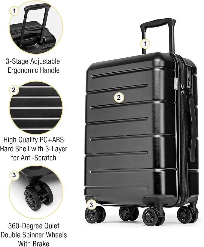 KYME Luggage Sets 2 Piece Hardshell 22"/26" Suitcase