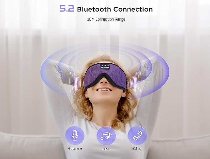 LC-dolida Sleep Mask with Bluetooth Headphones Bluetooth Sleep Mask Sleep