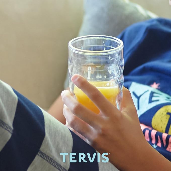 Tervis Clear & Colorful Lidded Made in USA Double Walled Insulated Tumbler Travel Cup Keeps Drinks Cold & Hot, 10oz Wavy, Hunter Green Lid
