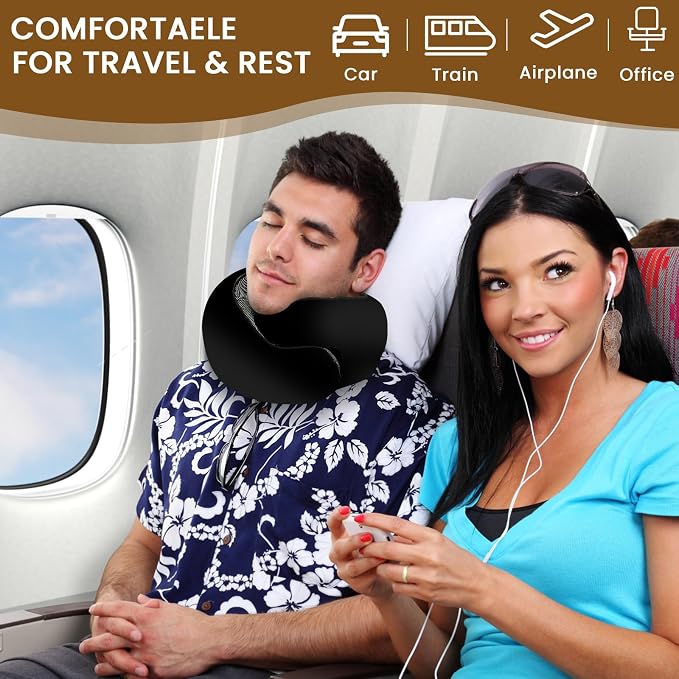 Neck Pillow, Travel Pillow uses Memory Foam to Support Neck Comfort, Ideal