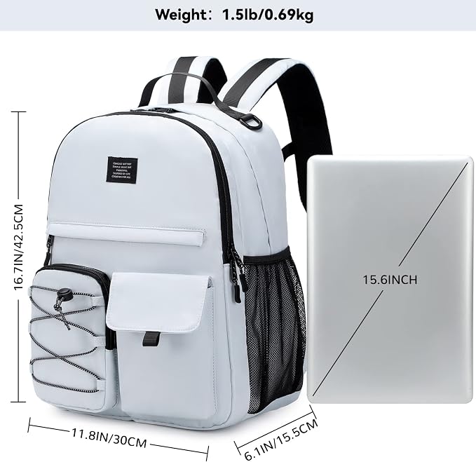 Lohol Casual Backpack for Teen Boys Girls, Water Resistant Daypack