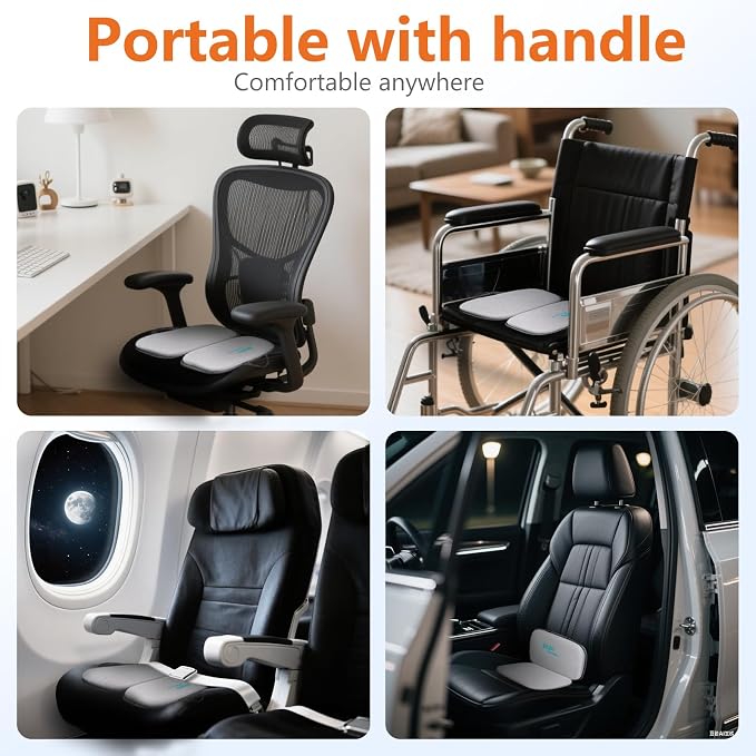 Sojoy iGelComfort 3-in-1 Foldable Gel & Memory Foam Travel Seat Cushion – US