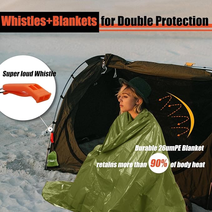 Frelaxy Emergency Blanket 2-Pack/4-Pack, Extra-Thick Extra-Large Space Blankets