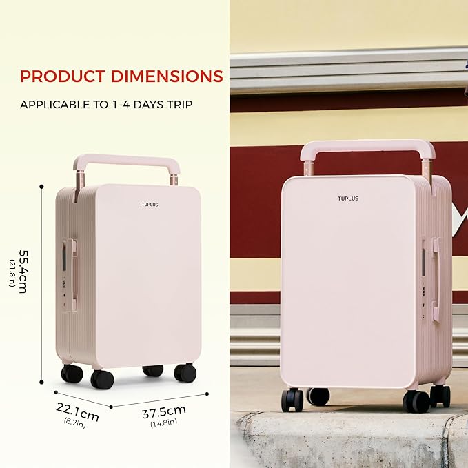 TUPLUS 20” Carry-On Hardside Luggage Lightweight ABS Travel Suitcase