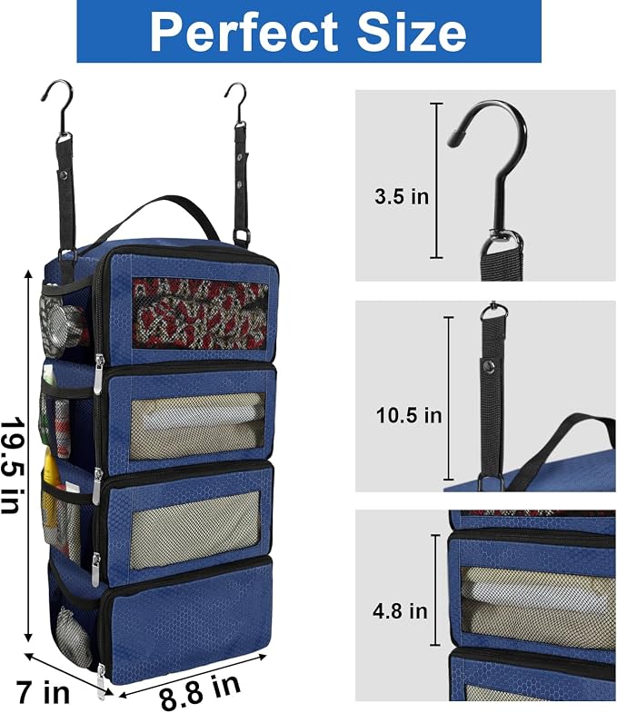 Suitcase Organizer, Travel Luggage Organizer Portable Hanging Travel Shelves
