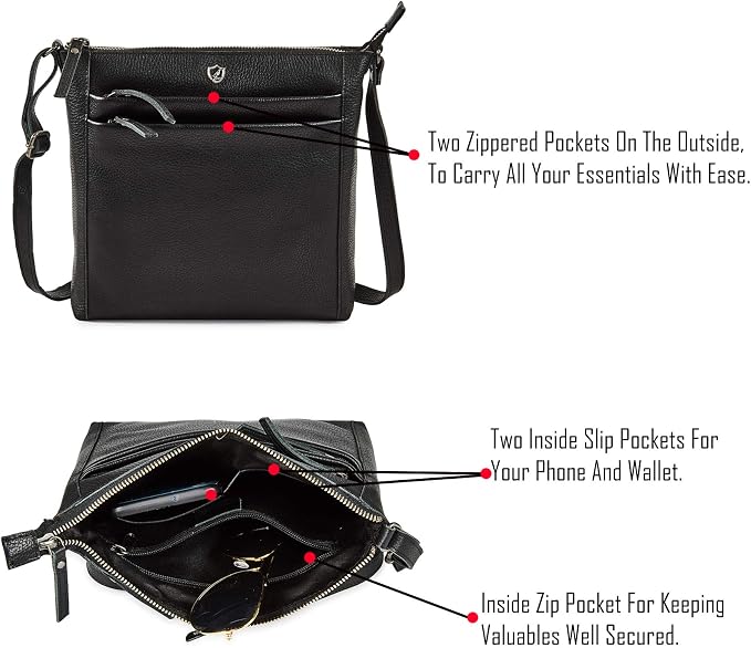 Small Soft Genuine Leather Crossbody Purse Women’s Sling Crossover Shoulder