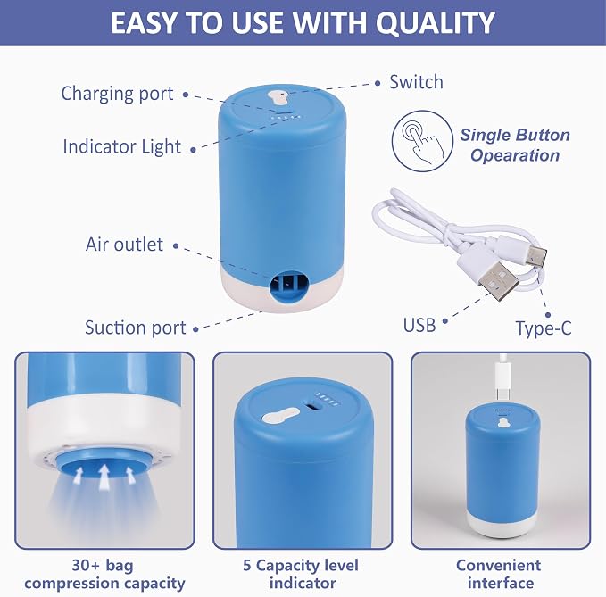 Cozy Essential 15 Pack Travel Vacuum Storage Bags
