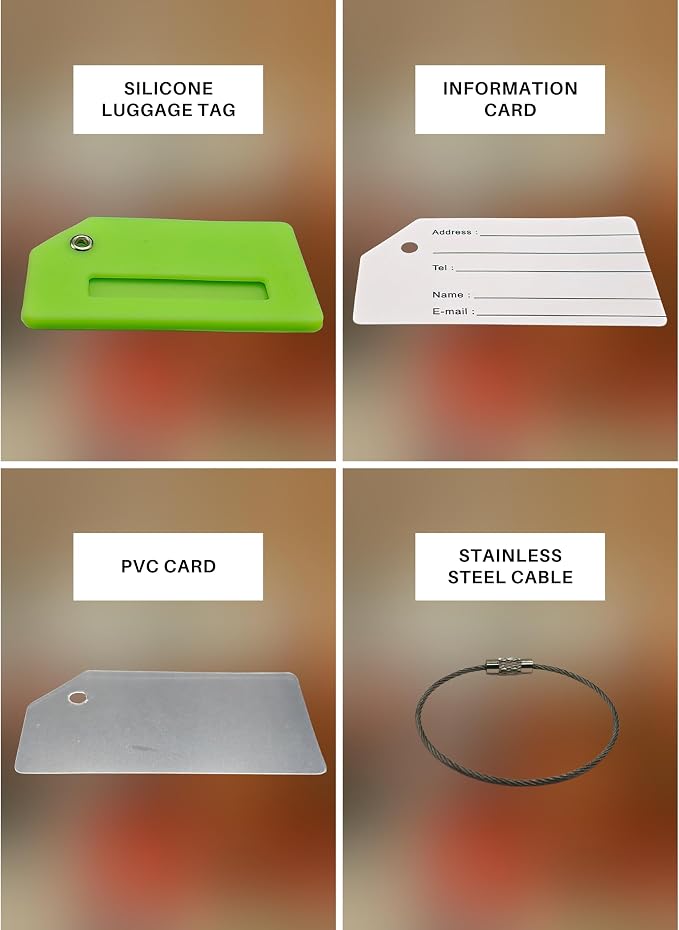 5 Pack Silicone Luggage Tag