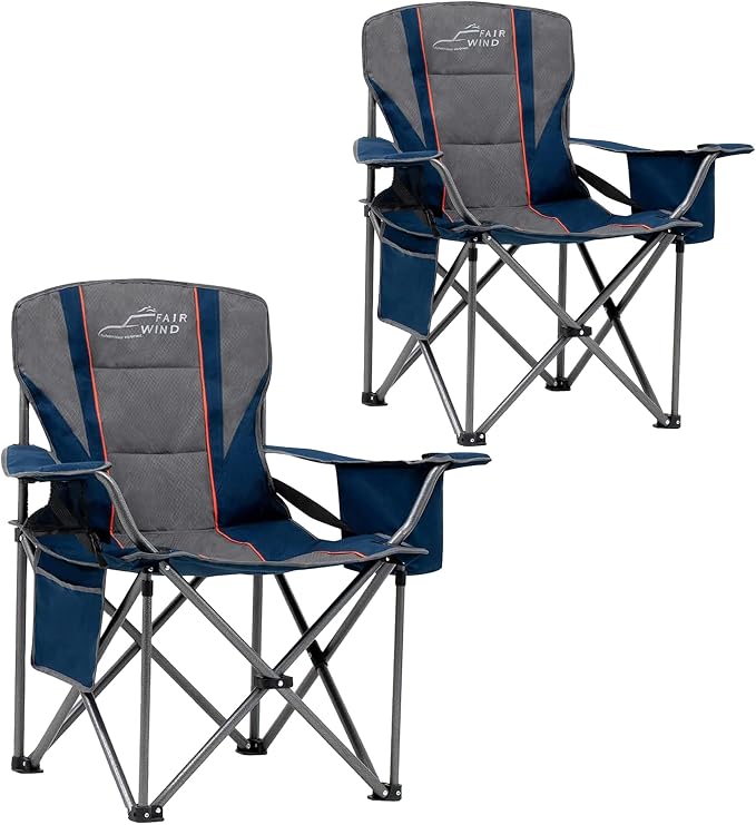 FAIR WIND 2 Pack Oversized Fully Padded Camping Chair
