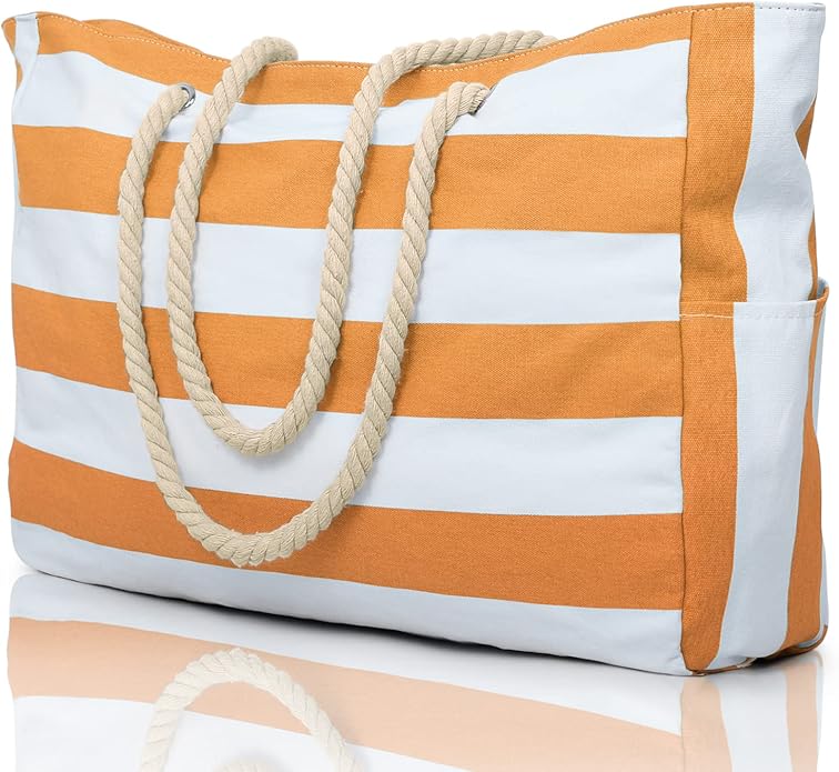 Becokan Beach Bags for Women Large Waterproof Beach Tote Bag Zipper Beach Bags