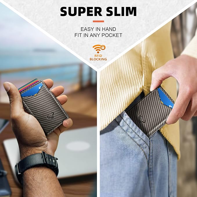 BULLIANT Men Wallet Gift Boxed, Slim Front Pocket Wallet Money Clip Card Holder