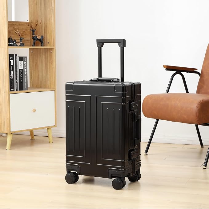 All Aluminum Carry On Luggage，Cut from Whole Aluminum Sheet，22x14x9 Airline