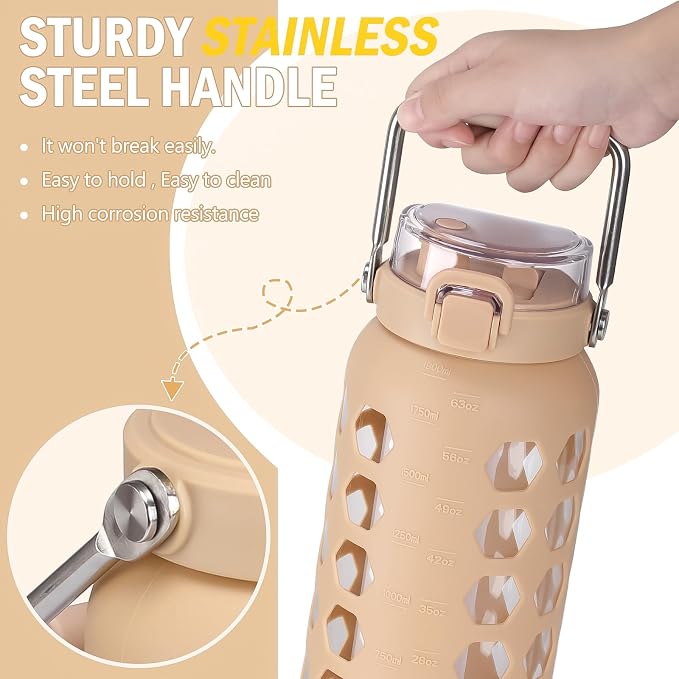 MUKOKO 64oz Glass Water Bottles
