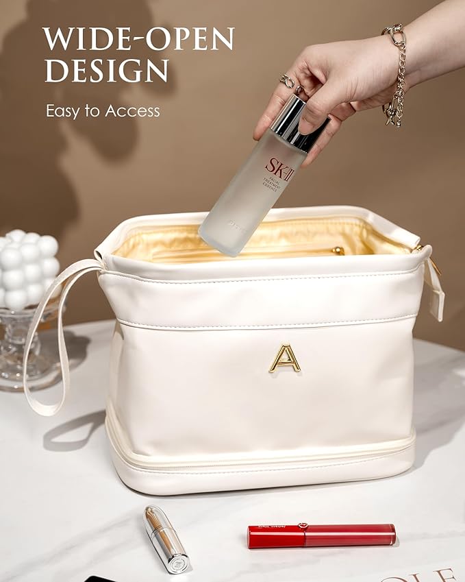 Women Gifts, Bridesmaid Gift, Initial Large Makeup Bag, Travel Essentials