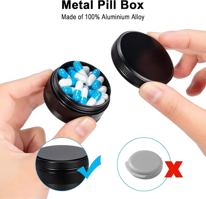 Portable Pill Box Metal Pill Case