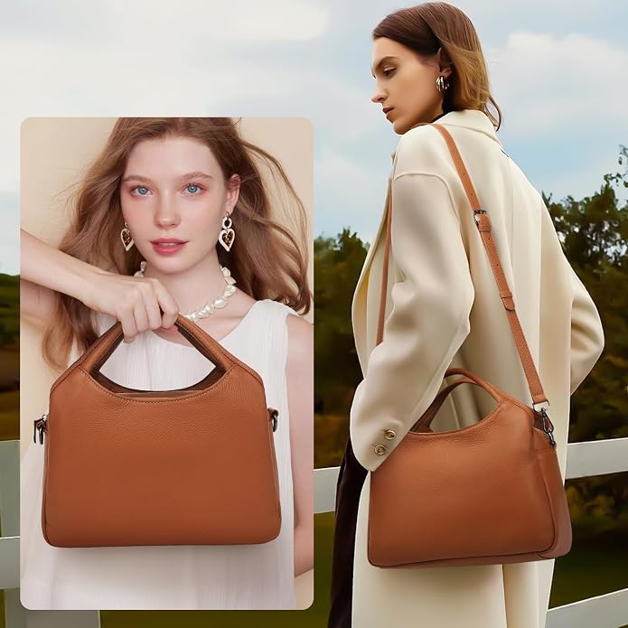 KOGTLA Genuine Leather Purses for Women, Crossbody Shoulder Bags