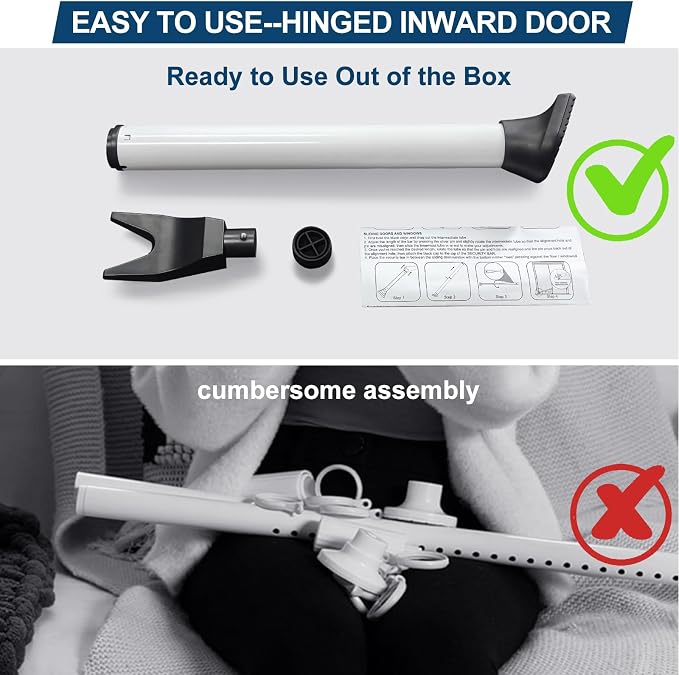 Rerishom Door Security Bar, Door Stoppers Security bar, Heavy Duty Door Lock