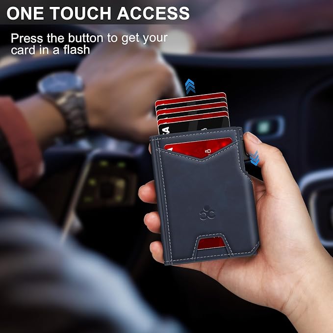 Wallet for Men Wallet with Slim Pop Up Card Holder 9-13 Cards, Bifold