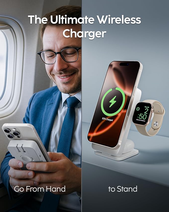 myCharge EcoHub 3 in 1 Apple Charging Station & Magsafe Battery Pack | Wireless
