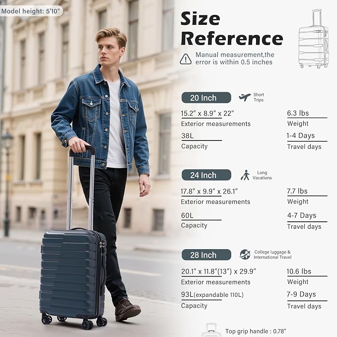Coolife Carry On Luggage Airline Approved