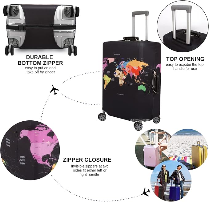 MosaiRudo Thicker Luggage Cover Elastic Suitcase Cover Protector Fits 18-32