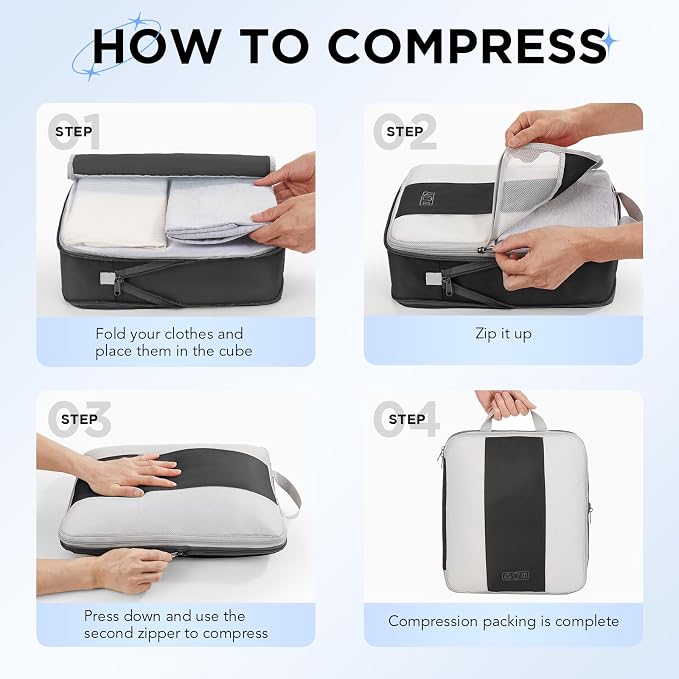 6 Set Compression Packing Cubes