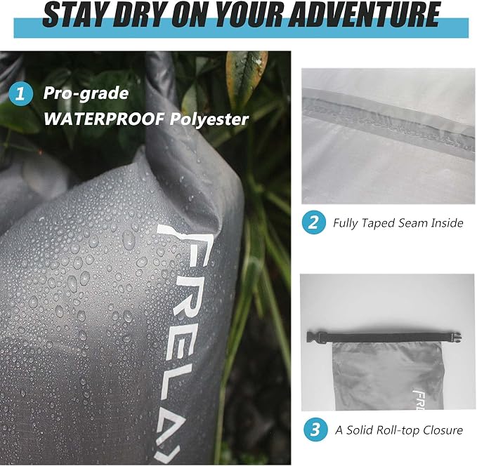 Frelaxy Dry Bag 3-Pack/5-Pack, Ultralight Dry Sack, Outdoor Bags Keep Gear Dry