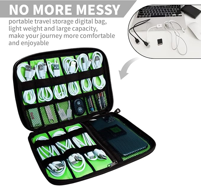 Electronics Organizer Travel Case, Electronic Accessories Storage Bag, Portable