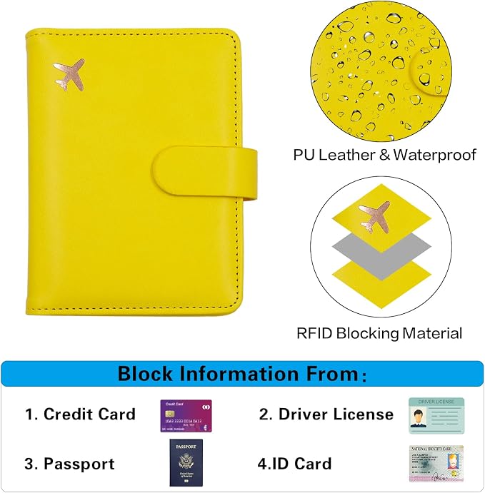 Melsbrinna Premium Leather Passport Holder Covers Case, Waterproof Rfid