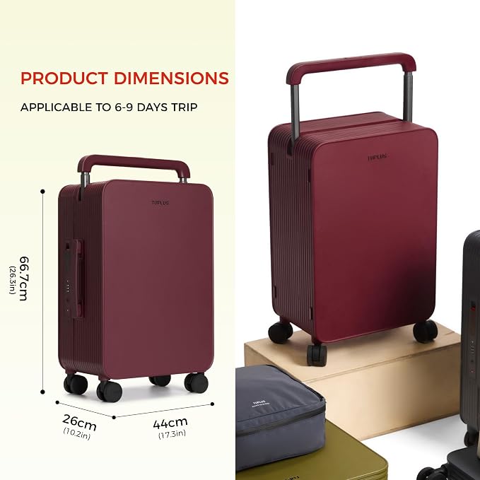 TUPLUS 20” Carry-On Hardside Luggage Lightweight ABS Travel Suitcase
