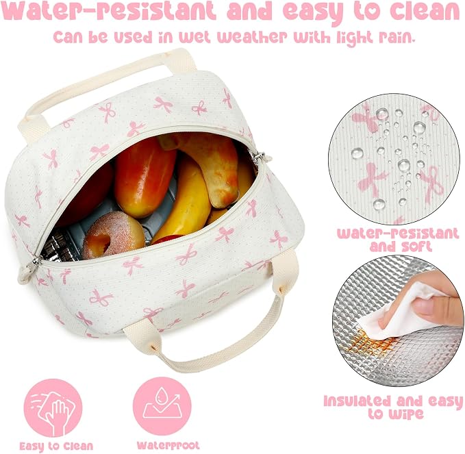 Bluboon Lunch Bag for Women Men Cute Corduroy Lunch Tote Bags Reusable