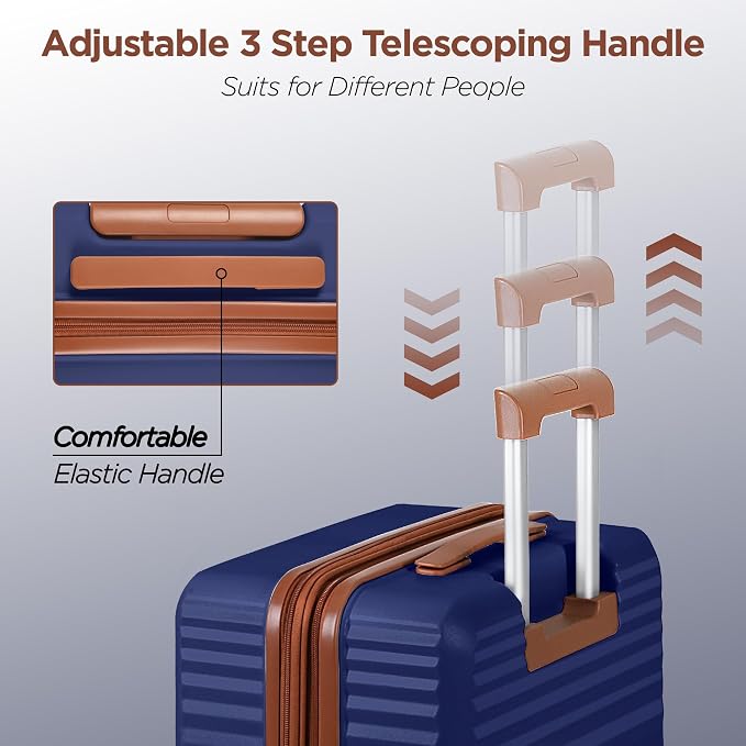 SHOWKOO Luggage Sets 3 Piece Hardside Expandable Suitcase