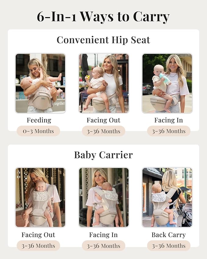 MOMTORY Carryall™ Pro Baby Carrier, Safety-Certified 6-in-1 Baby Carrier