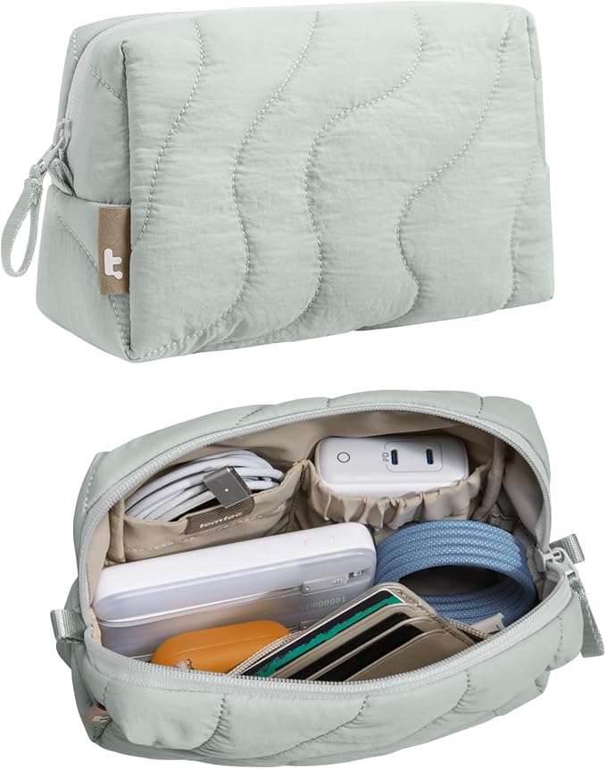tomtoc Electronics Organizer Travel Case, Soft Puffy Organizer Bag Birthday