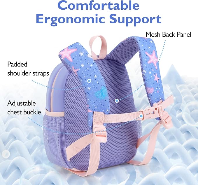 mommore Toddler Backpack for Girls 2-4 Neoprene Backpack