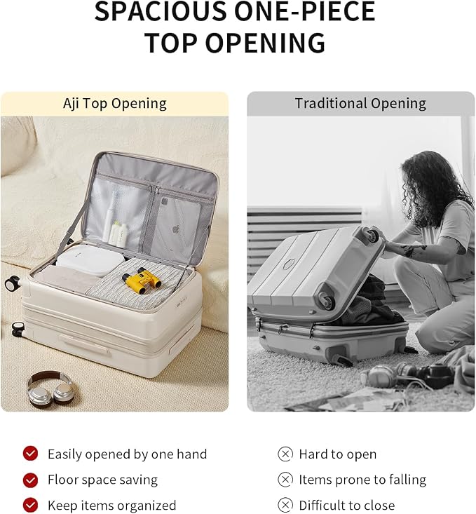 aji Expandable Top Open 24 Inch Checked Luggage