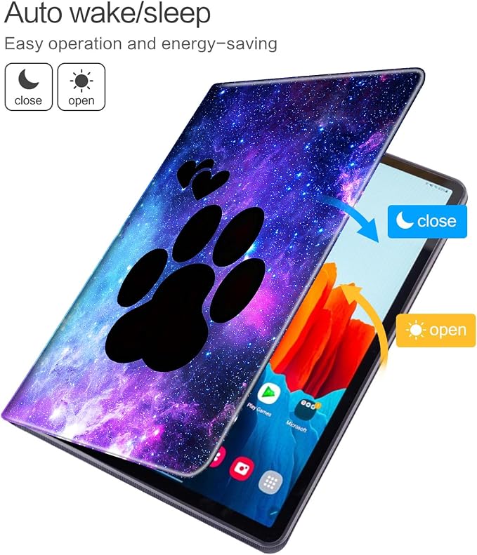 All-New HD 8 Plus Tablet Case Kindle Fire HD 8 Case 10th Generation 2024/2022/2020 Folding Stand PU Leather Slim Smart Cover with Auto Wake/Sleep for Amazon Fire Tablet 2020Animals Dog Paws