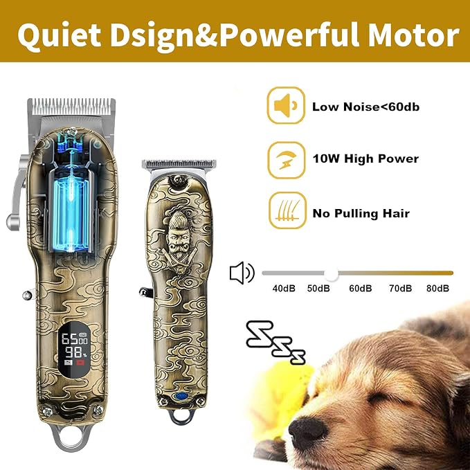 RESUXI Mens Hair Clippers and Trimmers Set, Professional Cordless Barber
