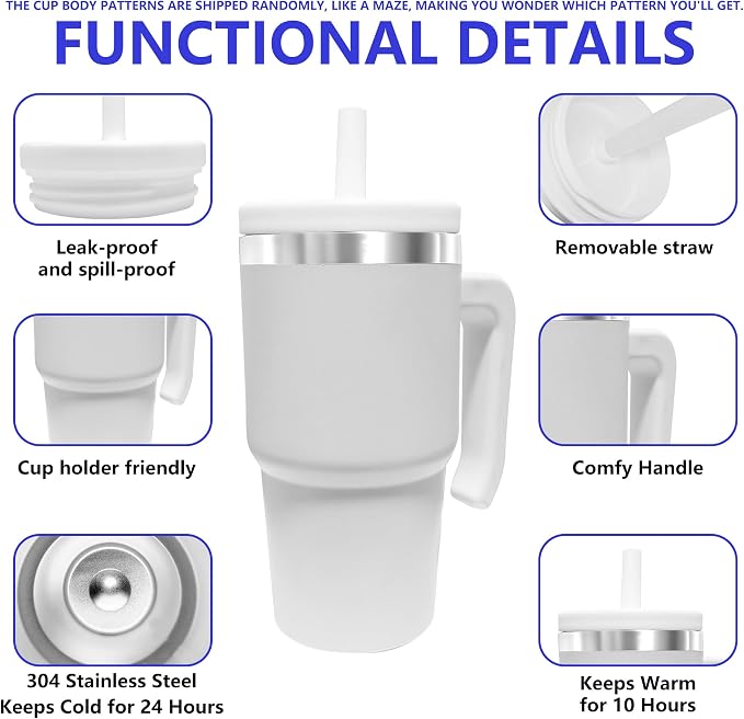 20-OZ Insulated Water Bottle,Insulated Stainless Steel Tumbler,Reusable Cold Drink Thermos,BPA-Free, Double-Wall Stainless Steel Water Bottle (Body Color-Blind Box, 20, Fluid Ounces)
