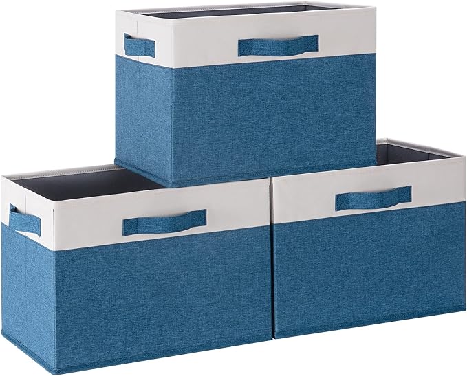 GhvyenntteS Storage Baskets for Shelves 3 Pack, Large Fabric Storage Bins