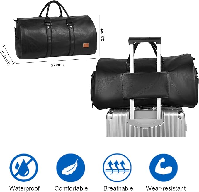 seyfocnia Convertible Travel Garment Bag, Carry on Garment Duffel Bag