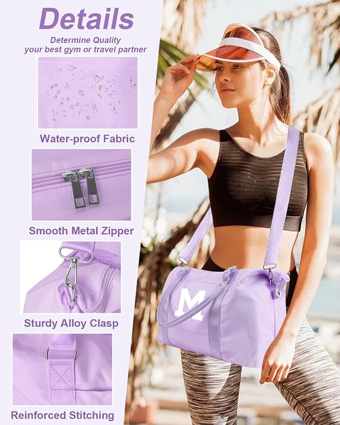 Daughter Niece Gifts for Teen Girl Kids, Initial Travel Duffel Bag Sports Gym
