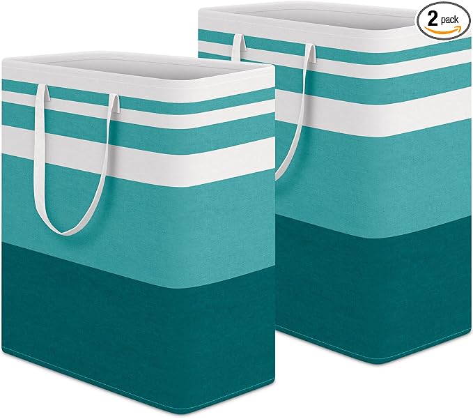 HomeHacks 2-Pack Large Laundry Basket, Waterproof, Freestanding Laundry Hamper