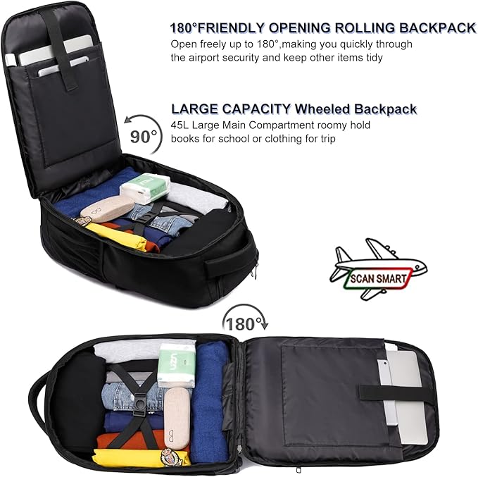 Rolling Backpack, Large Backpack