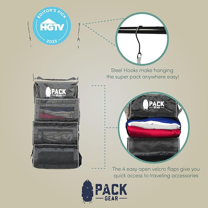Pack Gear Hanging Luggage Organizer