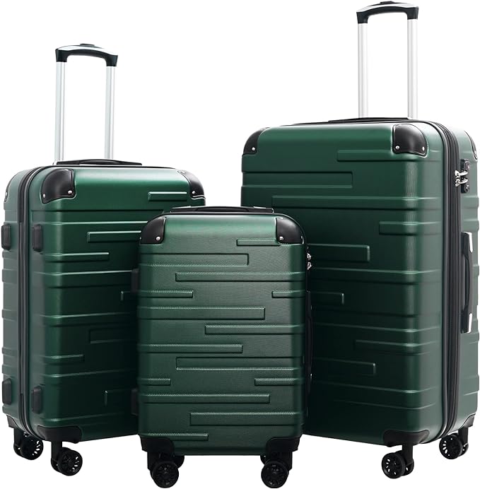 Coolife Luggage Expandable Suitcase 3 Piece Set