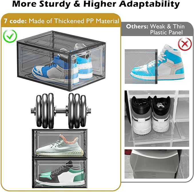 12 Pack Clear Shoe Storage Organizer