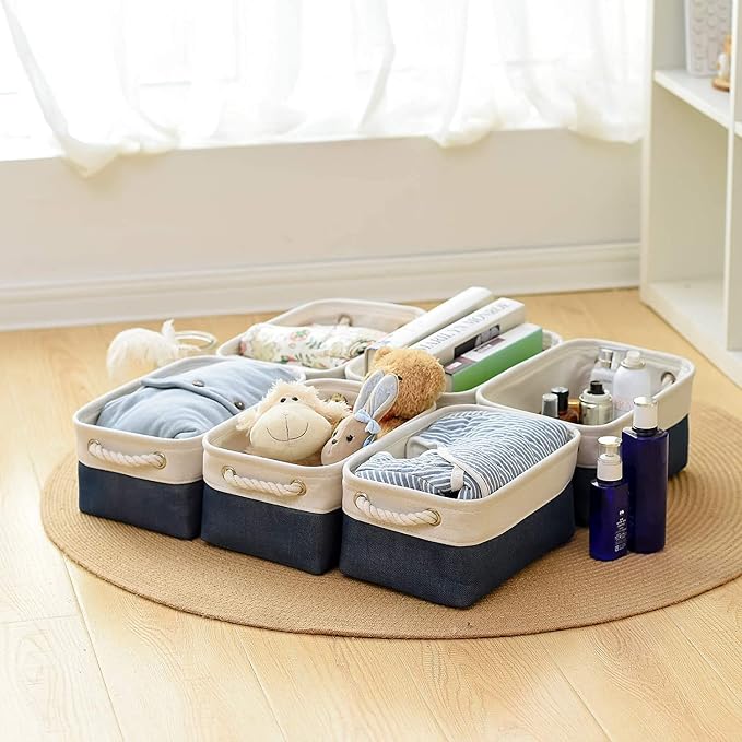 TheWarmHome Storage Bins for Shelves