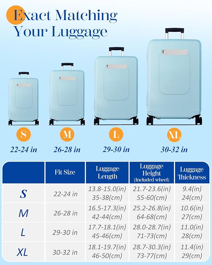 Slohif Luggage Cover for Suitcase Tsa Approved Protector